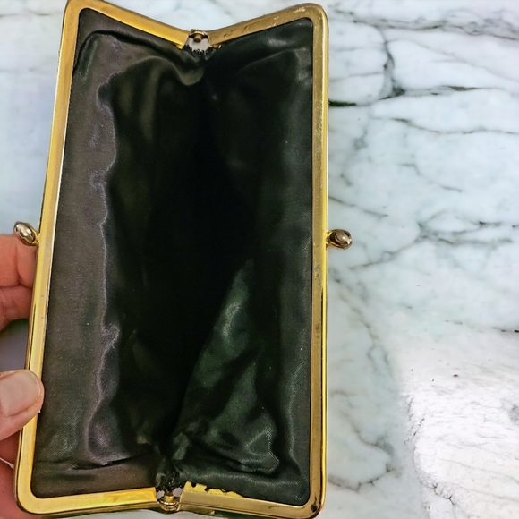 Beaded black fold over clutch bag - Picture 4 of 13